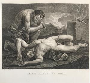  “Adam pleurant Abel” - Incisione a bulino - Gerard Rene Le Vilain - 1789